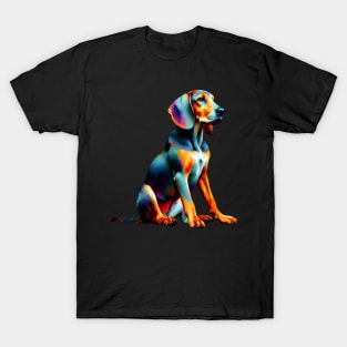 Abstract Colorful Splashed Paint Plott Hound Portrait T-Shirt